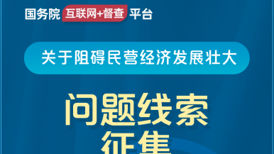 肏老熟女骚肥屄国务院“互联网+督查”平台公开征集阻碍民营经济发展壮大问题线索